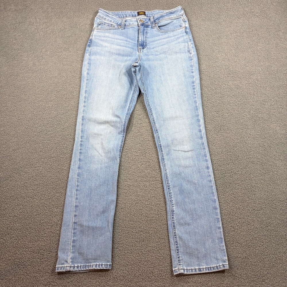 Lee Jeans Womens 6 Light Blue Straight Leg Premium Quality Smarter Fit Denim